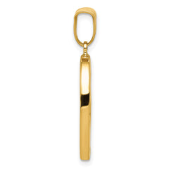 14K Gold Polished Crooked Heart Pendant with Hollow 3D Design