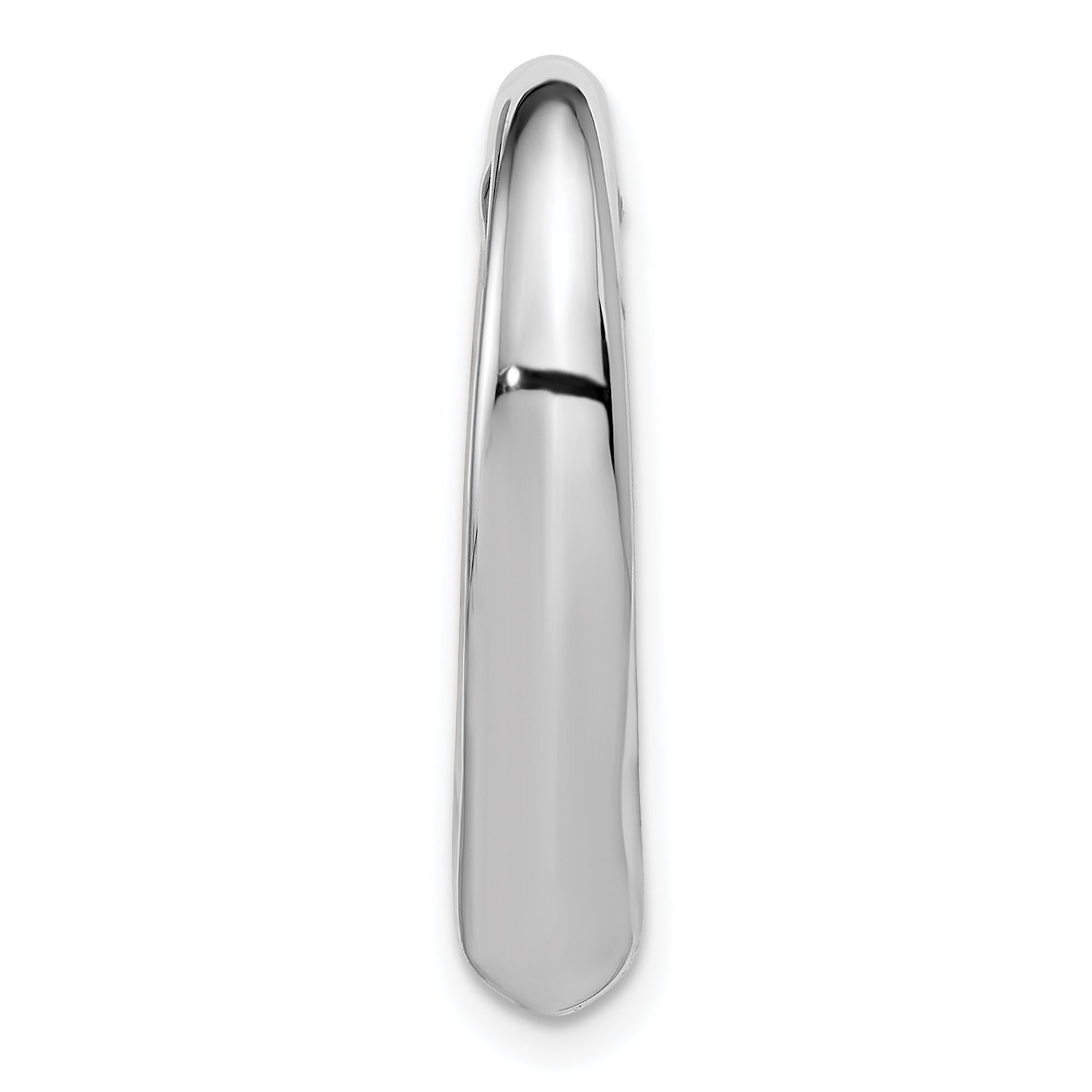 14k White Gold Heart Slide Pendant with 3D Polished Finish