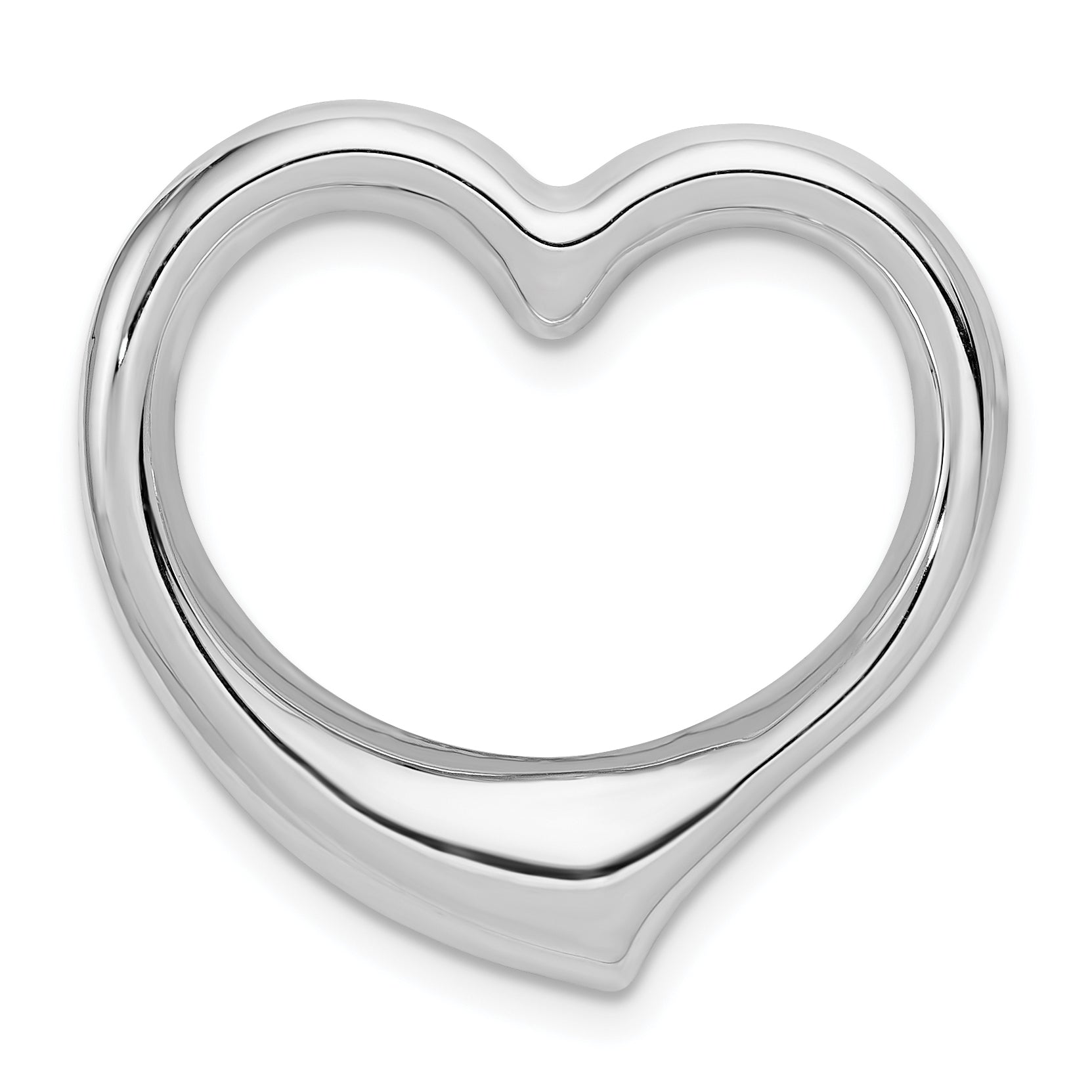 14k White Gold Heart Hollow Pendant Slide Main image
