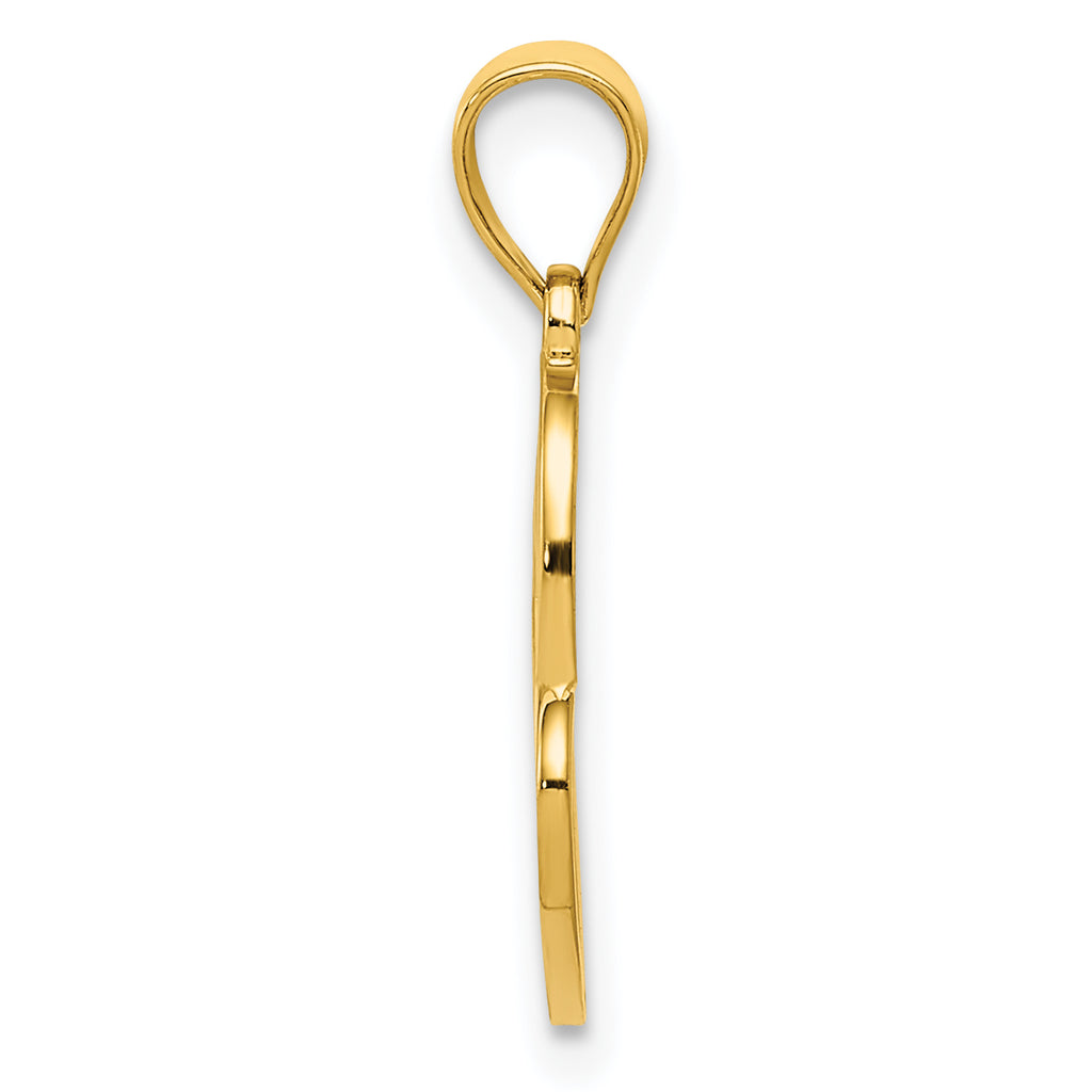 14K Gold Double Heart Pendant with Polished Finish for Elegant Style
