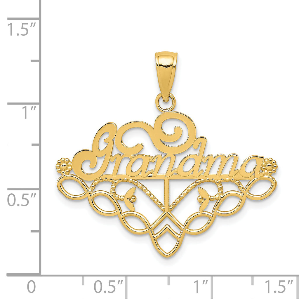 14K Gold Grandma Birthstone Charm Holder Pendant  Solid Cast Design, Gift Ready