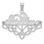 14k White Gold GRANDMA Birthstone Charm Holder Pendant