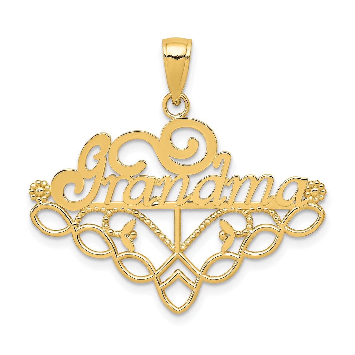 14k GRANDMA Birthstone Charm Holder Pendant