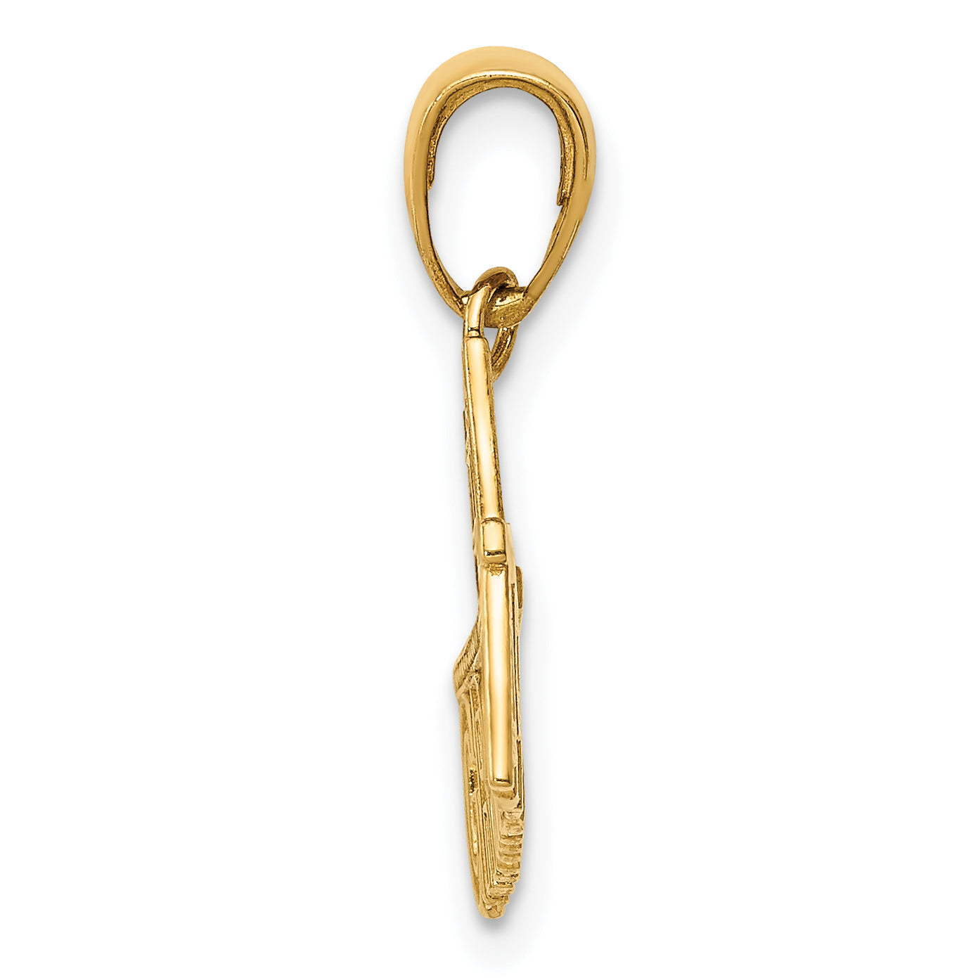 14K Gold #1 Grandpa Pendant with Textured Back  Solid & Casted Secondary image
