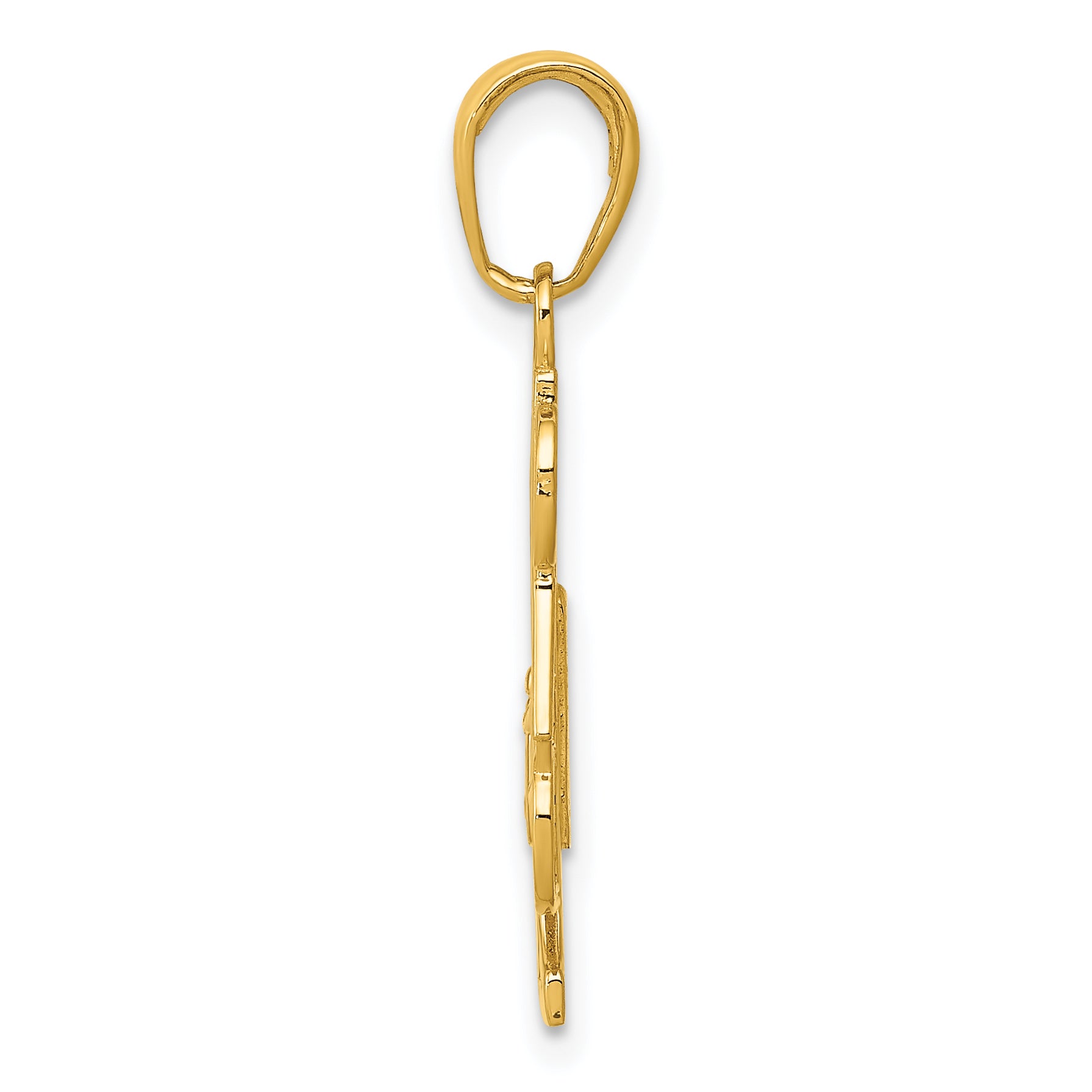 14K Gold #1 DAD Charm for Men with Textured Back Solid & Casted