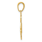 14K Gold #1 DAD Charm for Men with Textured Back Solid & Casted