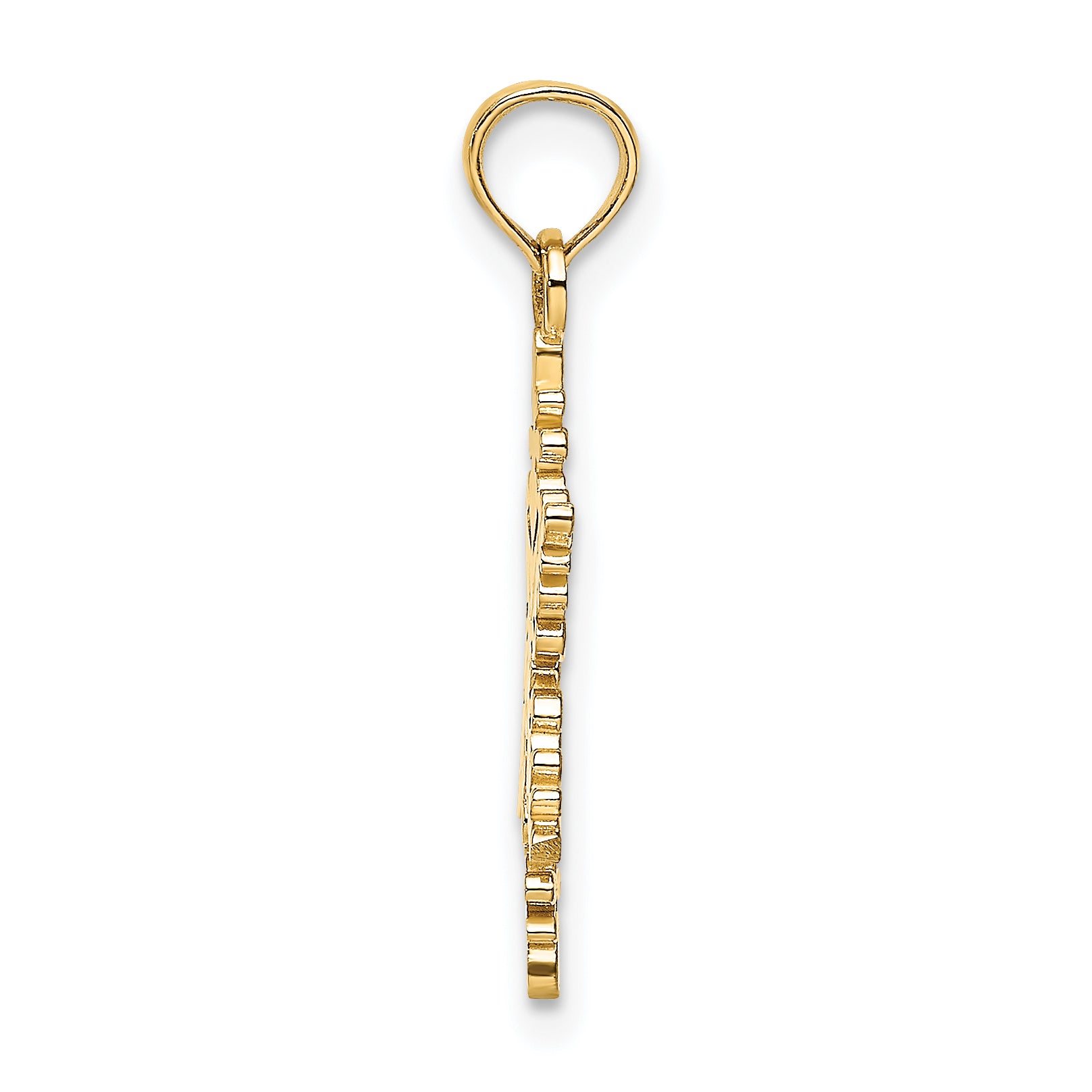14K Gold Snowflake Charm with Polished Finish, Elegant Winter Design