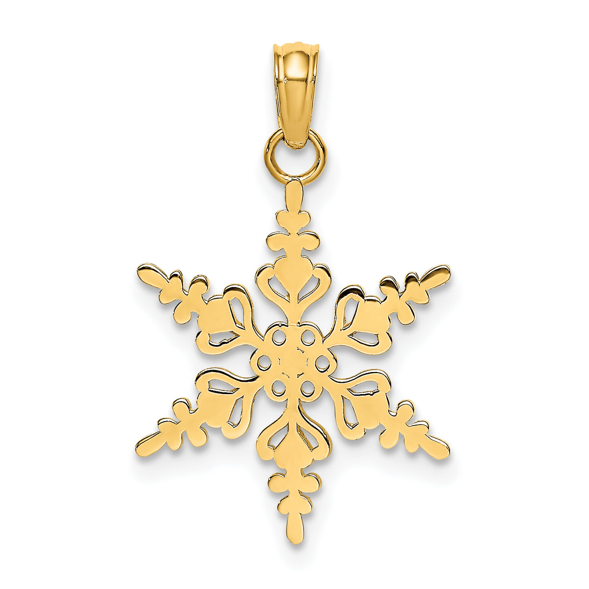 14k Polished Snowflake Charm