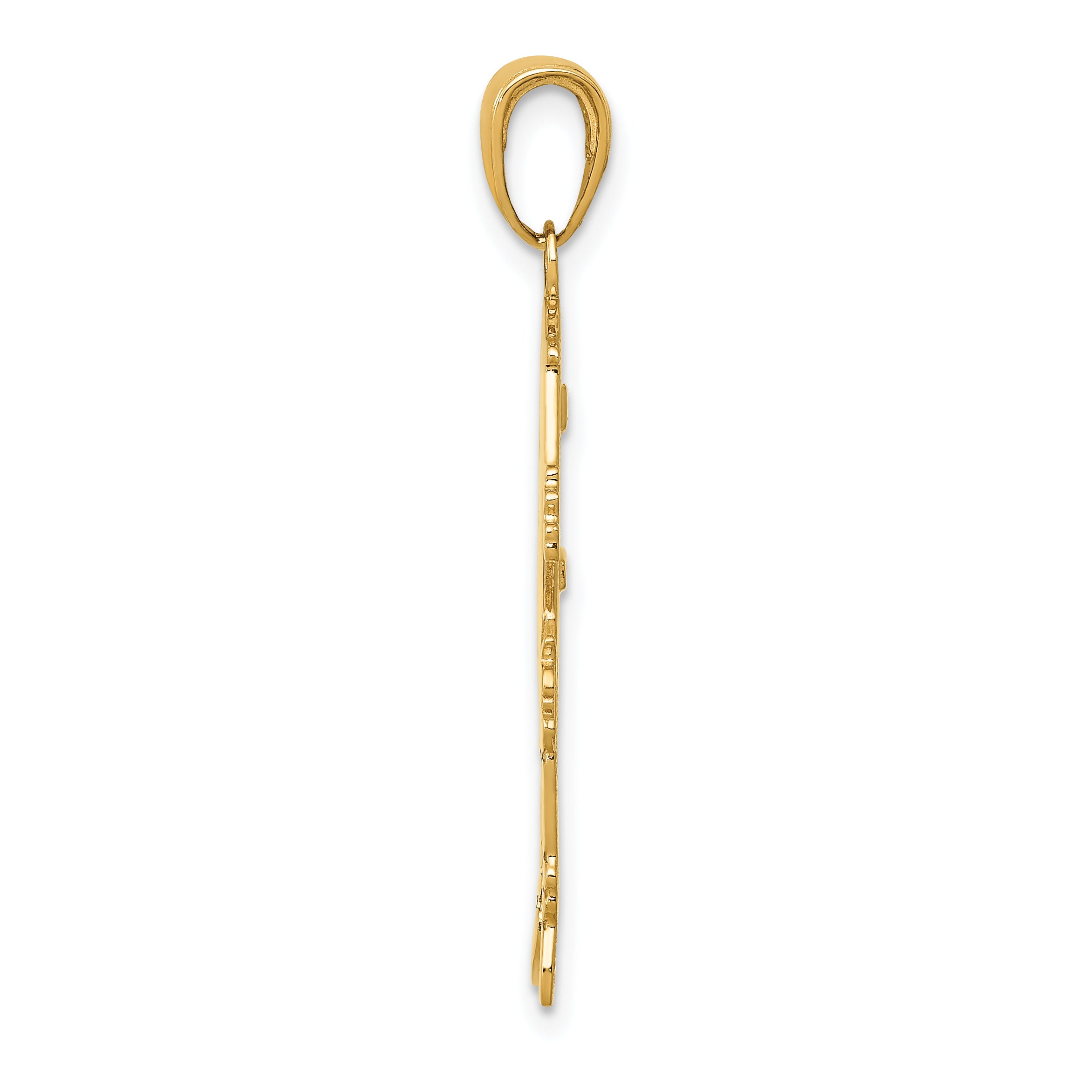 14K Gold Engravable Girl Charm with Textured Back Sophia Jewelers Secondary image