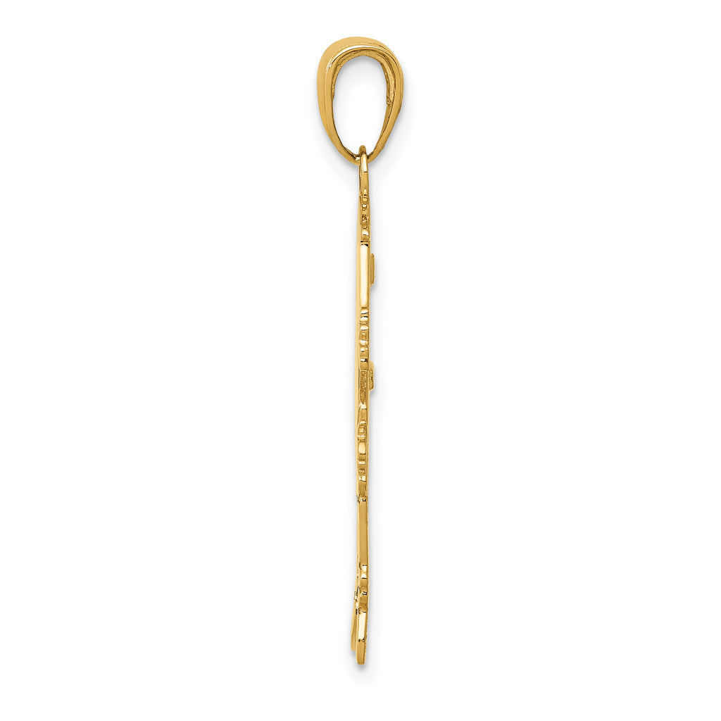 14K Gold Engravable Girl Charm with Textured Back Sophia Jewelers