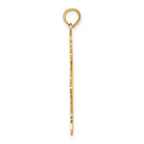 14K Gold Engravable Boy Charm with Textured Back 32mm Solid Design