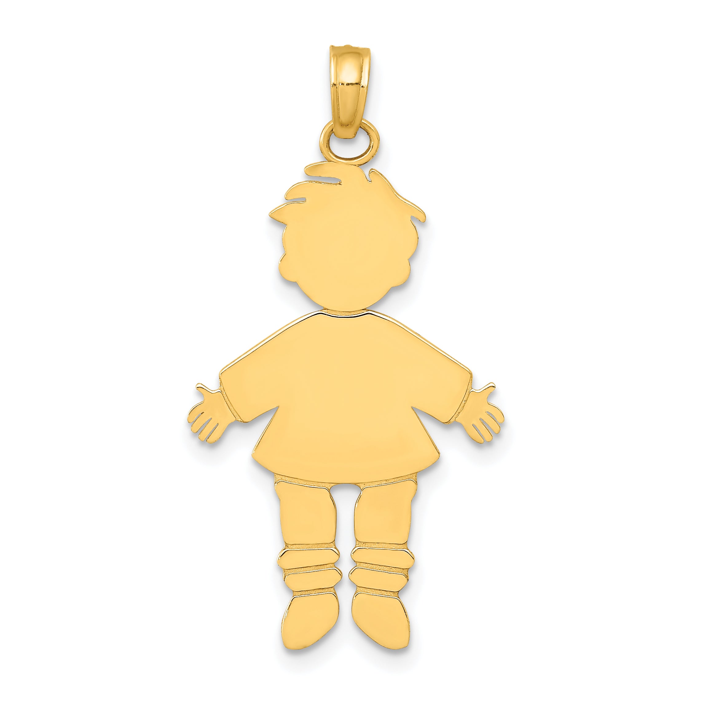 14k Flat Engravable Boy Charm Main image