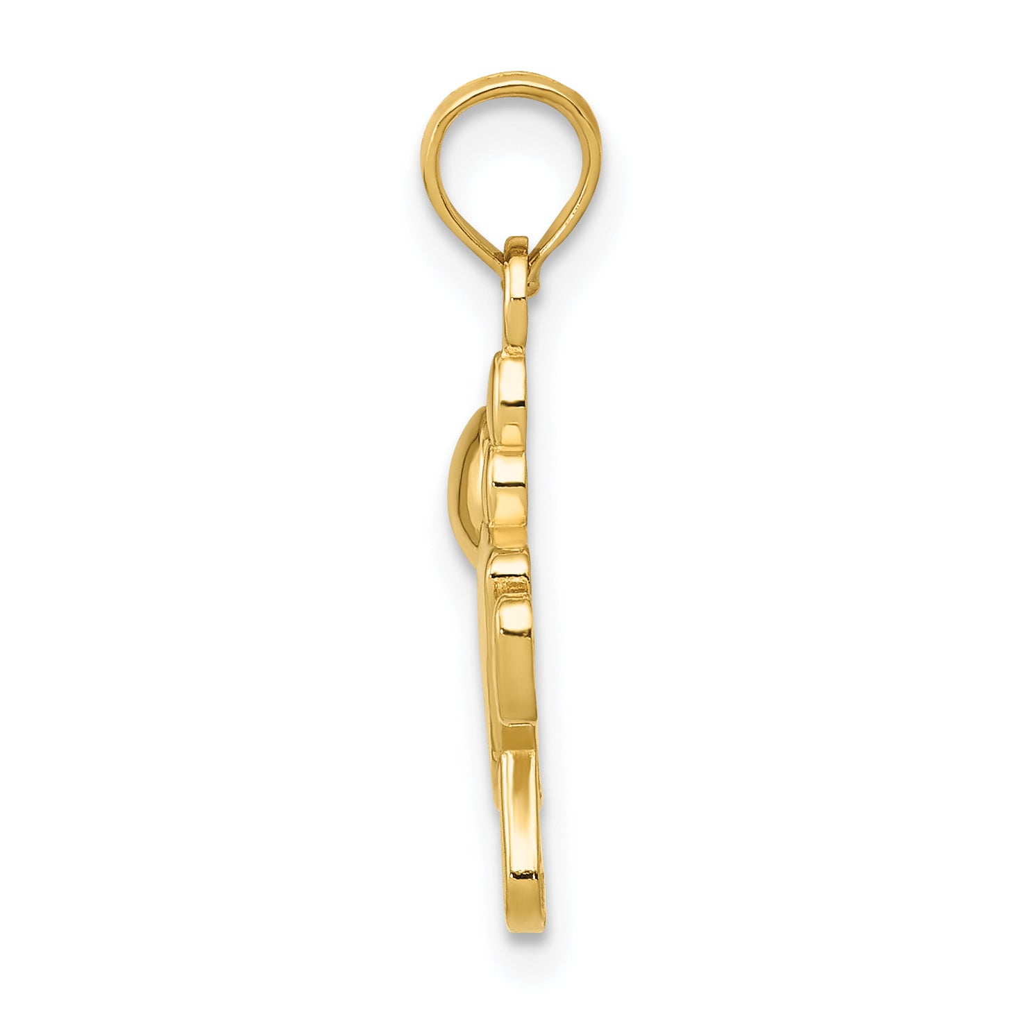 14K Gold Little Girl Charm with Textured Back Solid & Casted Design