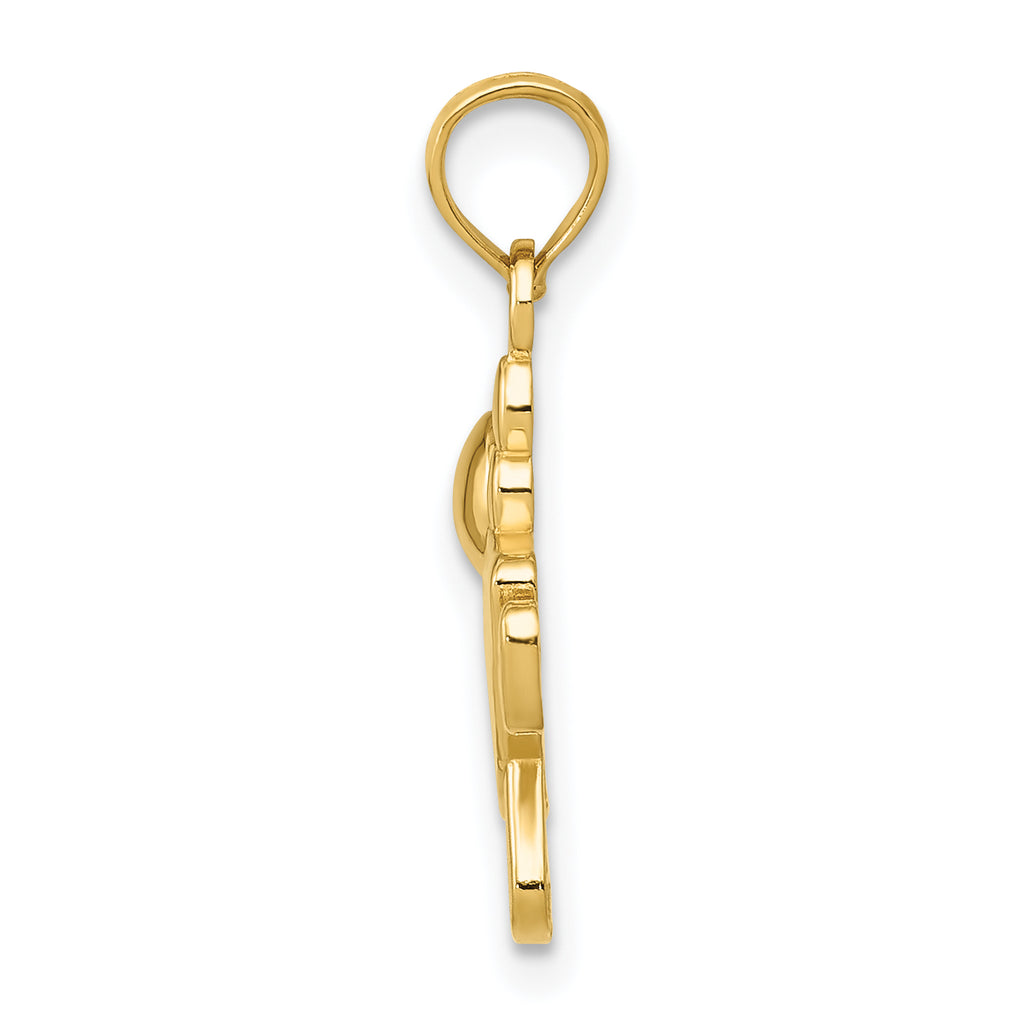 14K Gold Little Girl Charm with Textured Back Solid & Casted Design