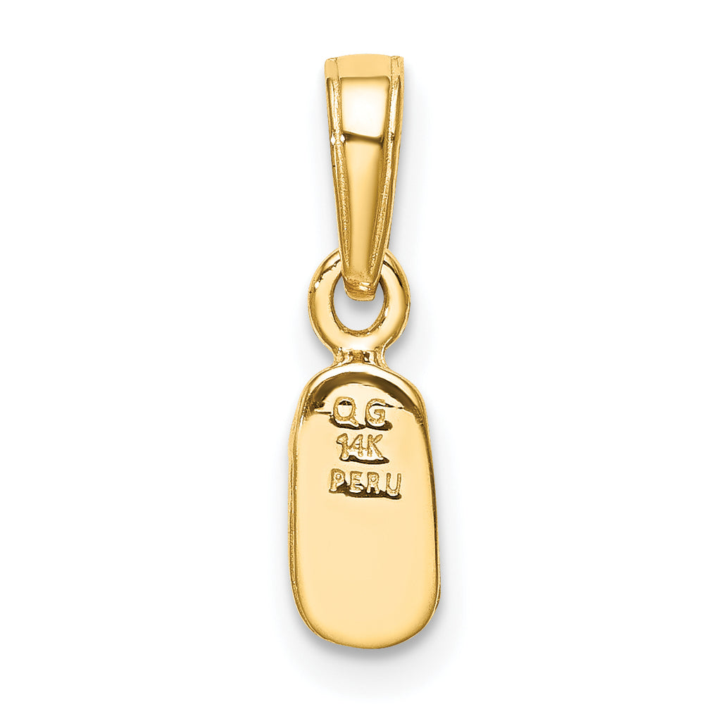 14K Gold 3D Baby Shoe Charm Solid Casted Elegant Pendant