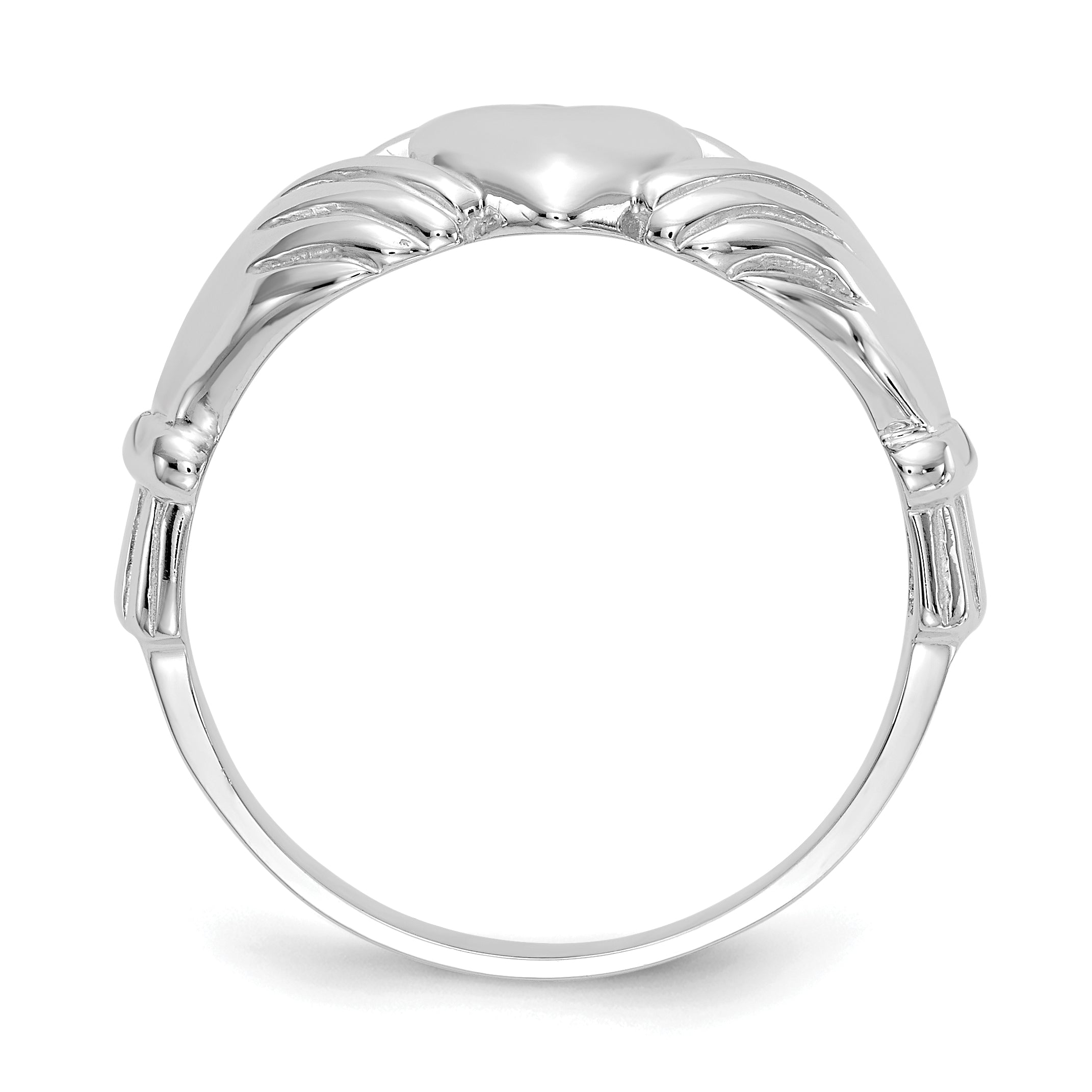 14k White Gold Men's Claddagh Ring Secondary image
