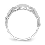 14k White Gold Men's Claddagh Ring