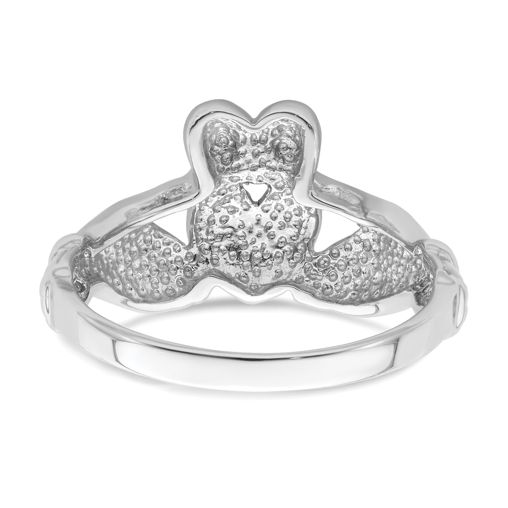 14k White Gold Men's Claddagh Ring