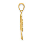 14K Gold Shamrock Charm with Polished Finish Solid Design 22mm