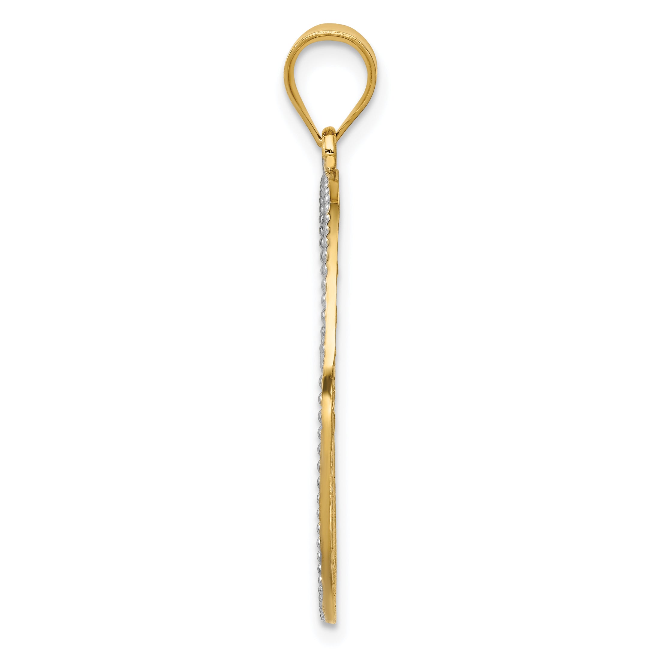 14K Gold Rhodium Tree of Life Pendant with Filigree Design Secondary image