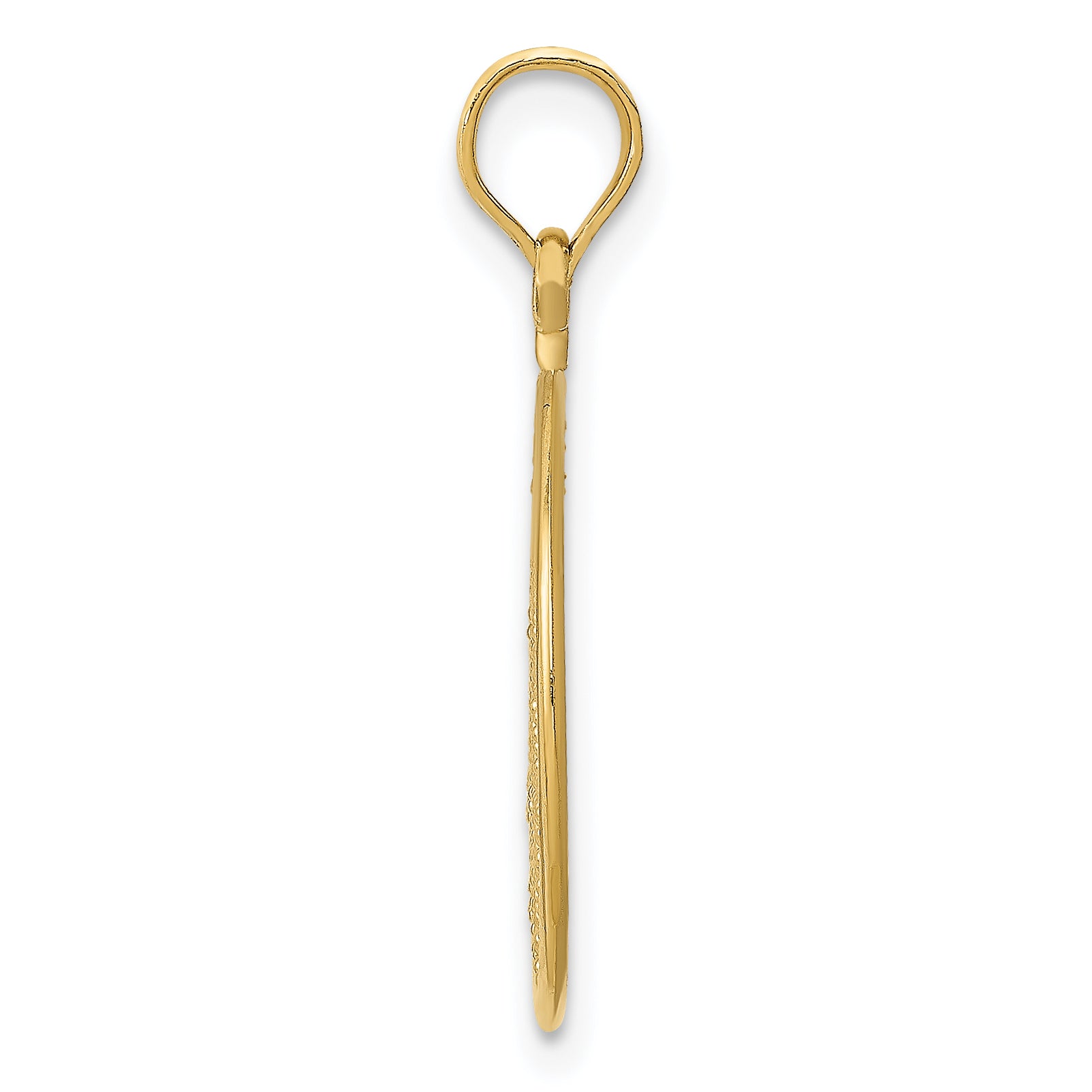 14K Gold Filigree Round Pendant with Polished Finish Elegant Design Secondary image
