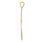 14K Gold Filigree Moon Pendant with Polished Finish Elegant Design