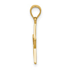14K Gold Star Charm with Polished Finish and Solid Design