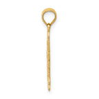 14K Gold Polished Filigree Sun Pendant with Textured Design by Sophia Jewelers
