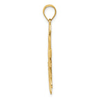 14K Gold Filigree Sun Pendant with Polished Finish Elegant and Detailed Design