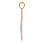 14K Gold Sun Filigree Pendant with Rhodium Accents  Polished, Elegant Design