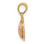 14K Two-Tone Gold Ladybug Pendant with Polished & Brushed Finish