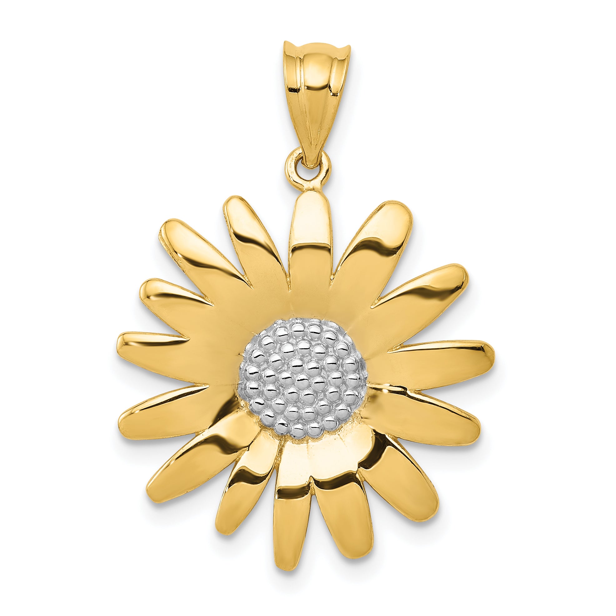 14k w/Rhodium Sunflower Pendant Main image