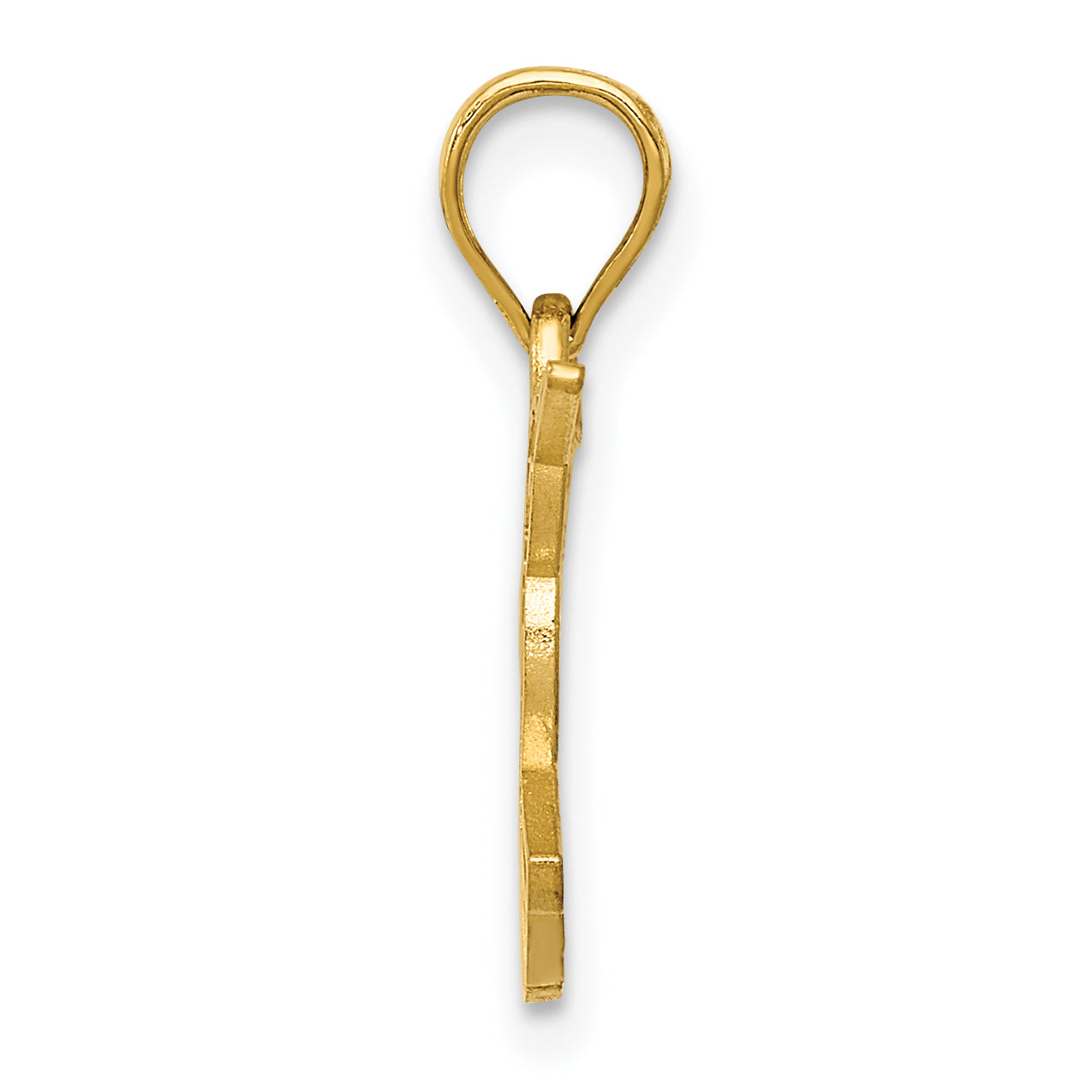 14K Gold Hummingbird Pendant with Polished Textured Design Secondary image