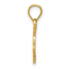 14K Gold Hummingbird Pendant with Polished Textured Design