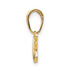 14K Gold Polished Filigree Butterfly Charm Elegant Cast Design