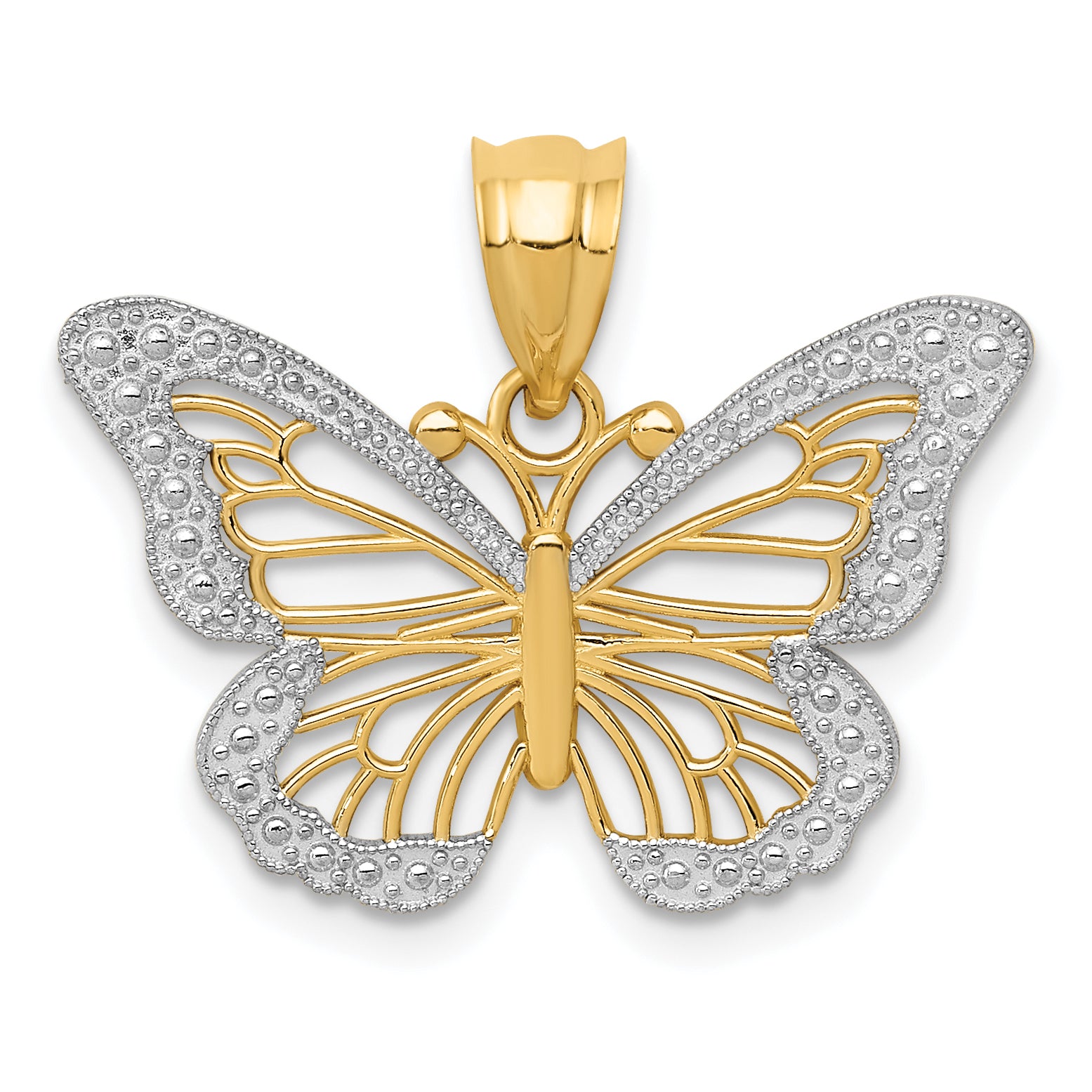 14k w/ Rhodium Butterfly Pendant Main image