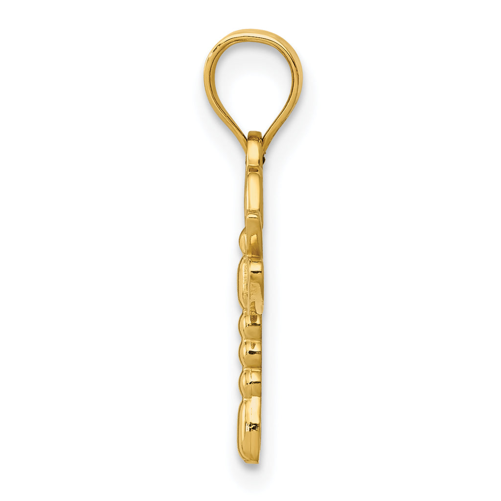 14K Gold Dragonfly Pendant with Polished Finish  Elegant and Solid Design