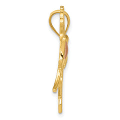 14K Yellow and Rose Gold Horse with Heart Charm  Polished Two-Tone Design