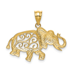 14k Filigree Elephant Pendant