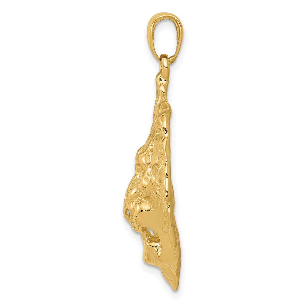 14K Gold Lion Pendant for Men  Bold, Solid Cast, Themed Design