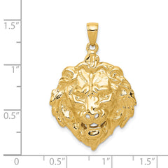 14K Gold Lion Pendant for Men  Bold, Solid Cast, Themed Design