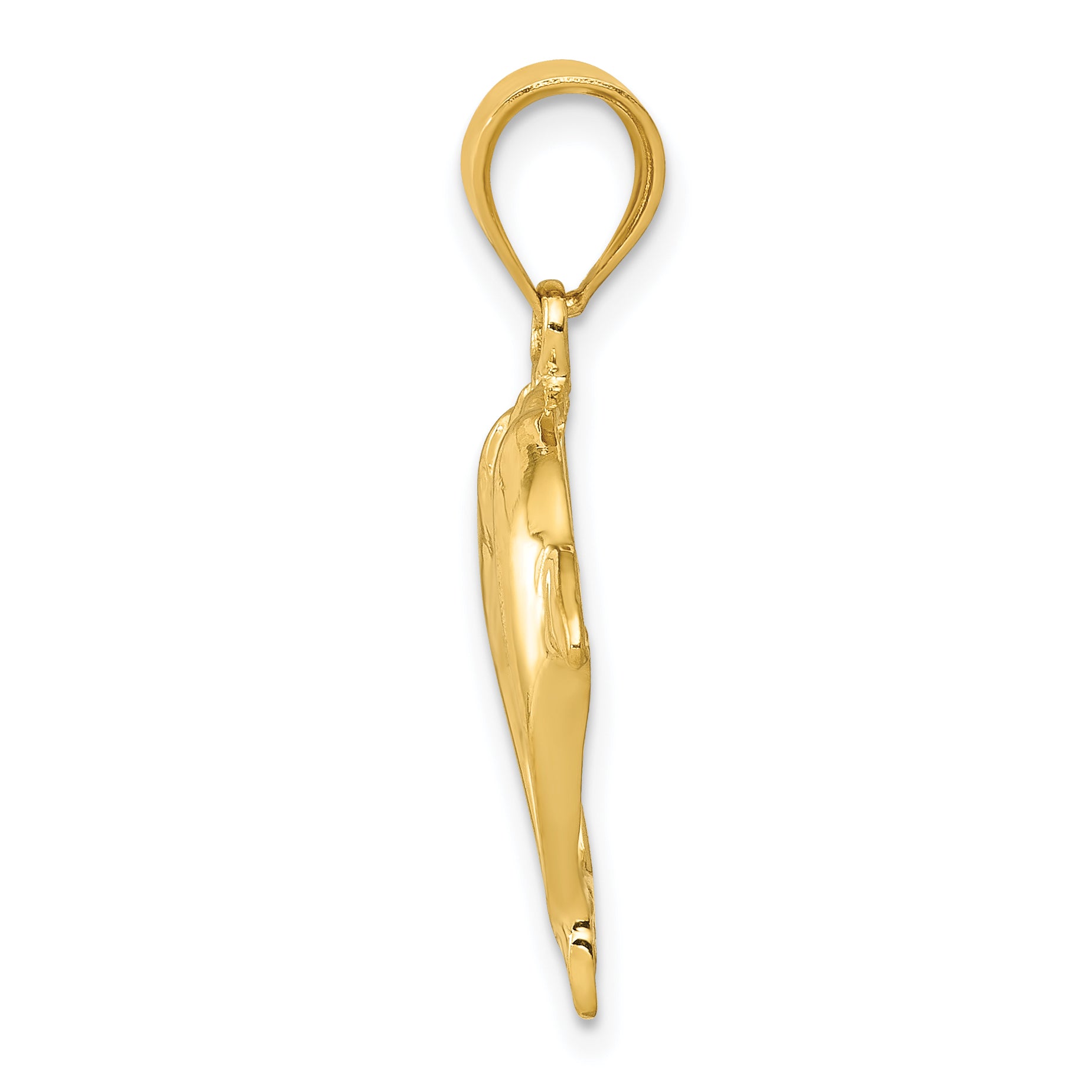 14K Gold Two Dolphins Pendant with Solid Cast Design  Elegant and Themed Secondary image