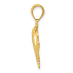 14K Gold Two Dolphins Pendant with Solid Cast Design  Elegant and Themed