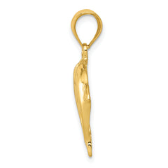 14K Gold Two Dolphins Pendant with Solid Cast Design  Elegant and Themed