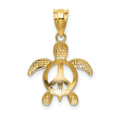 14k Peace Turtle Pendant