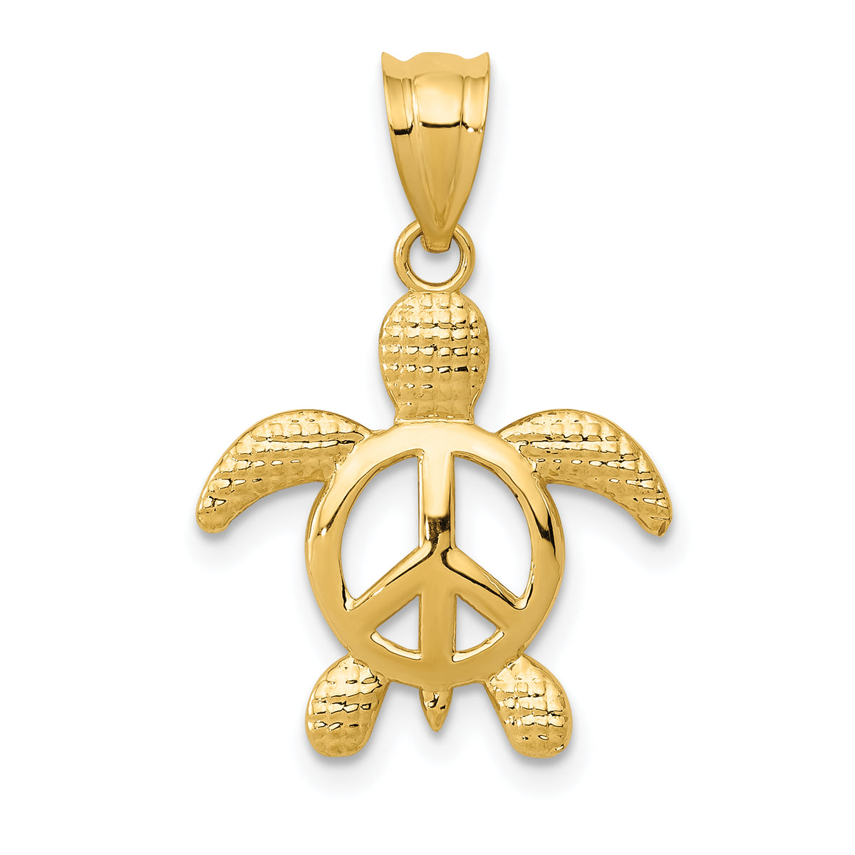 14k Peace Turtle Pendant