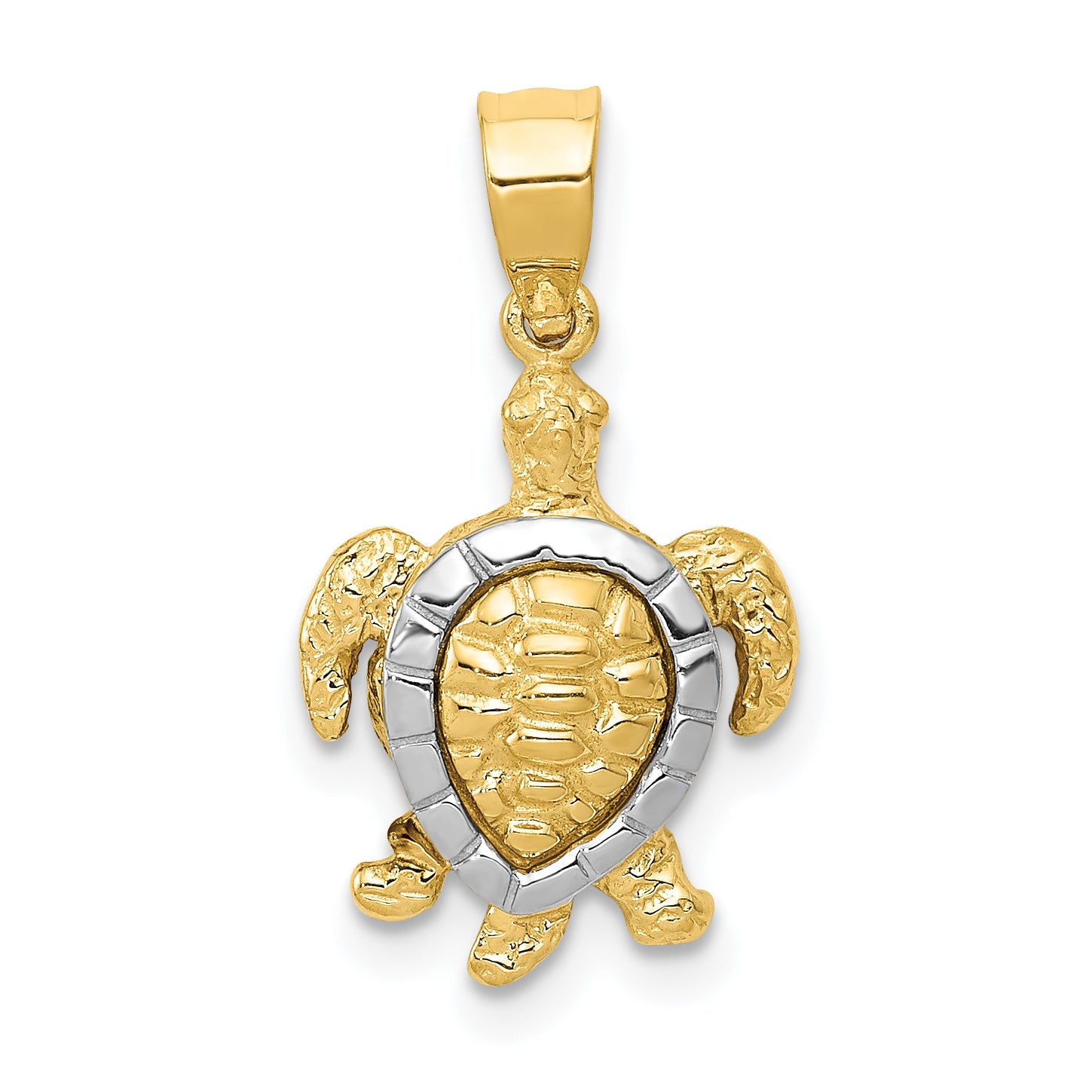 14K Two-tone Gold Turtle Charm Main image