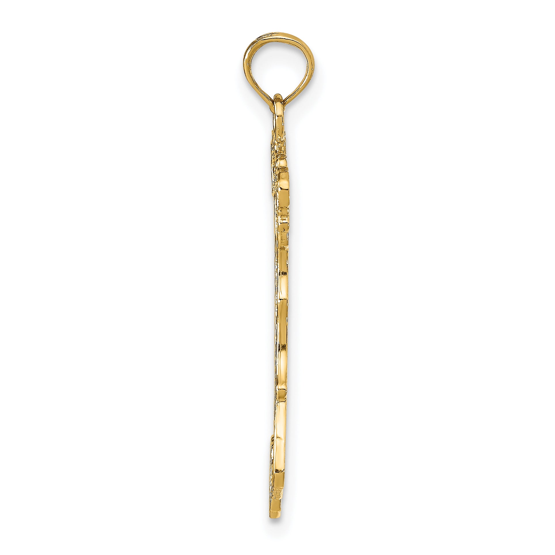 14K Gold Italy Map Charm Pendant with Solid Cast Design