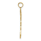 14K Gold Italy Map Charm Pendant with Solid Cast Design