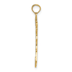 14K Gold Italy Map Charm Pendant with Solid Cast Design